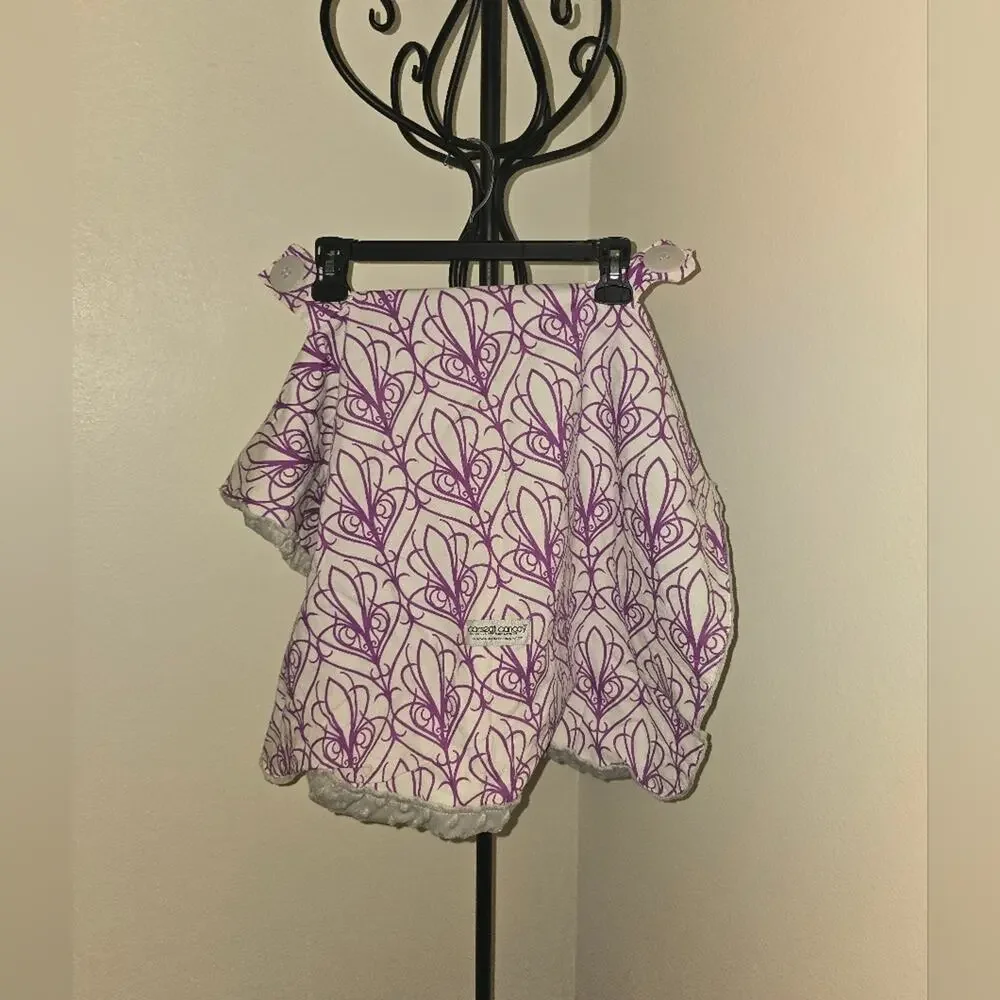 Carseat Cover Purple and White Patterned